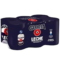 Leche Reconstituida GLORIA Entera Lata 390g Paquete 6u